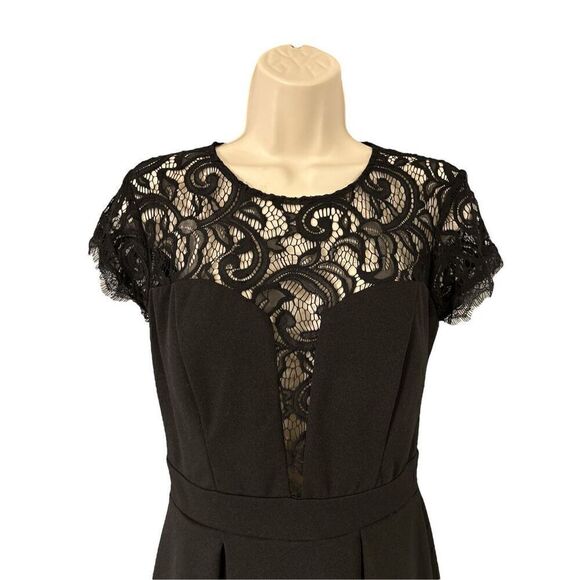 B. Darlin Black Cocktail Dress Size 5/6 Short Sleeve - Picture 4 of 9